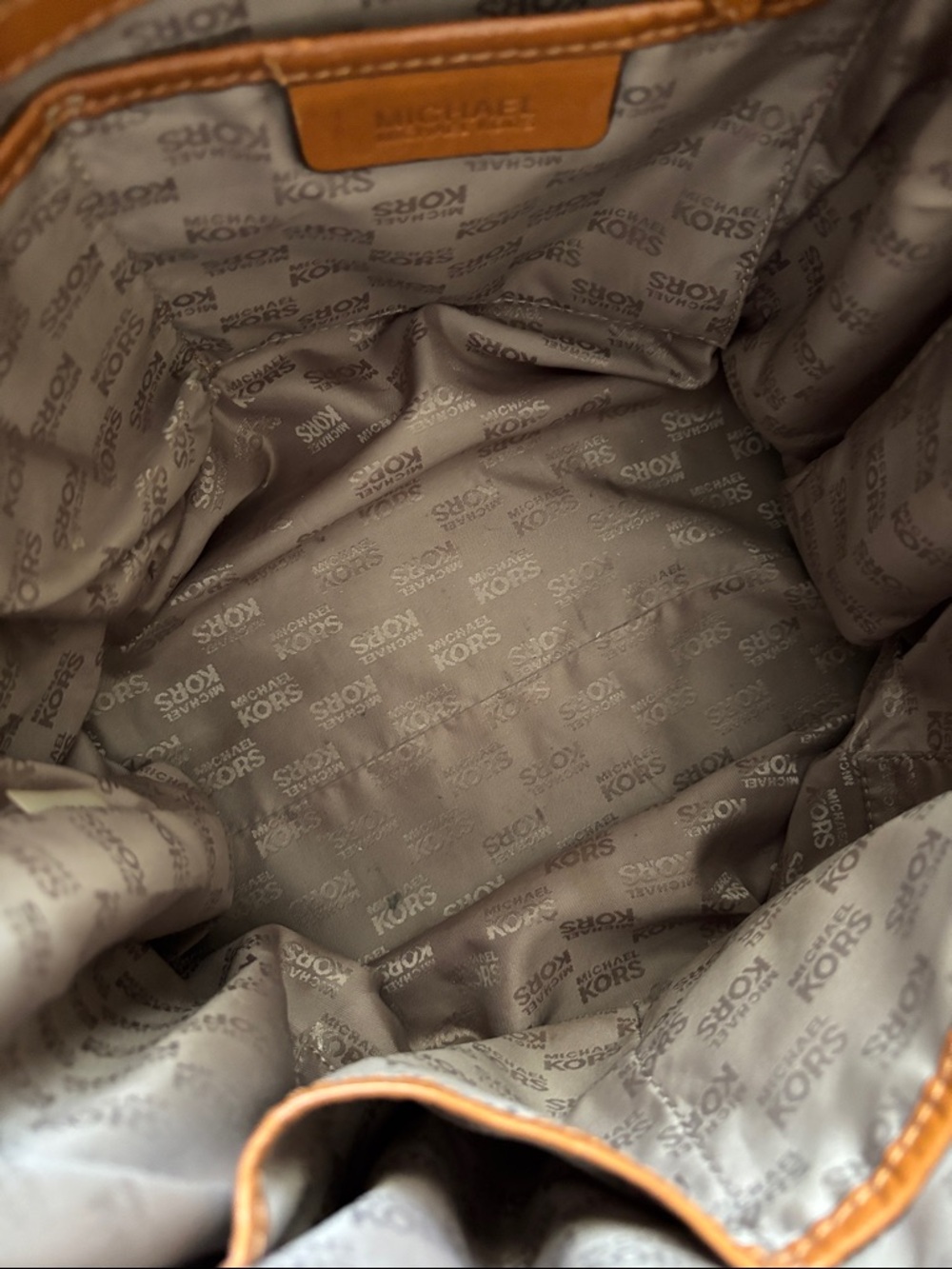 Michael Kors Tan & Brown MK Signature Tote with Leather Trim - Picture 14 of 15